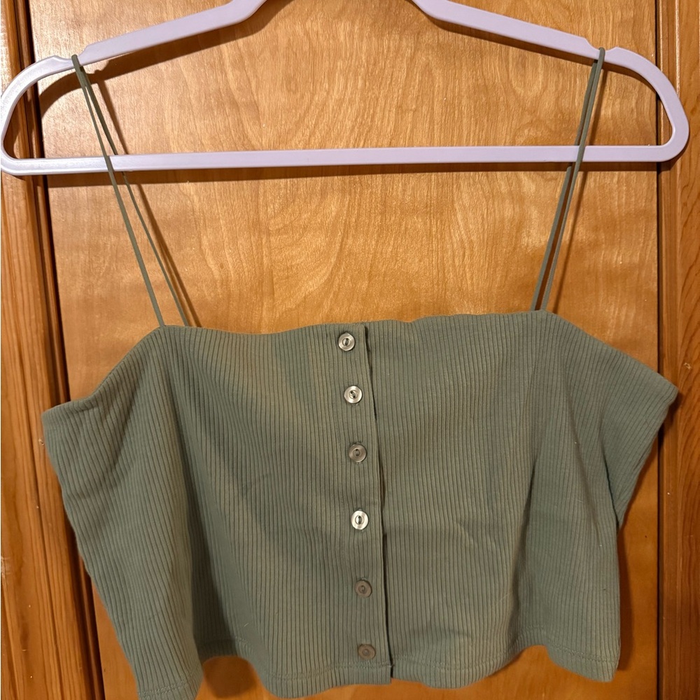 Aeropostale Green Ribbed Camisole